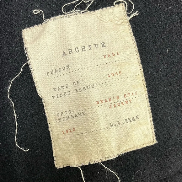 LL Bean Freeport Maine Archive 1965 Bean’s Stag Navy Jacket 85% Wool Men’s M - Picture 7 of 12